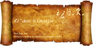 Édes Klaudia névjegykártya