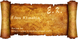 Édes Klaudia névjegykártya