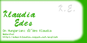 klaudia edes business card